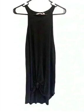 Athleta Front Tie Ribbed Loose Fit Tank Top Black